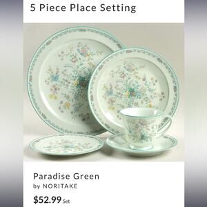 (4) Noritake green paradise set